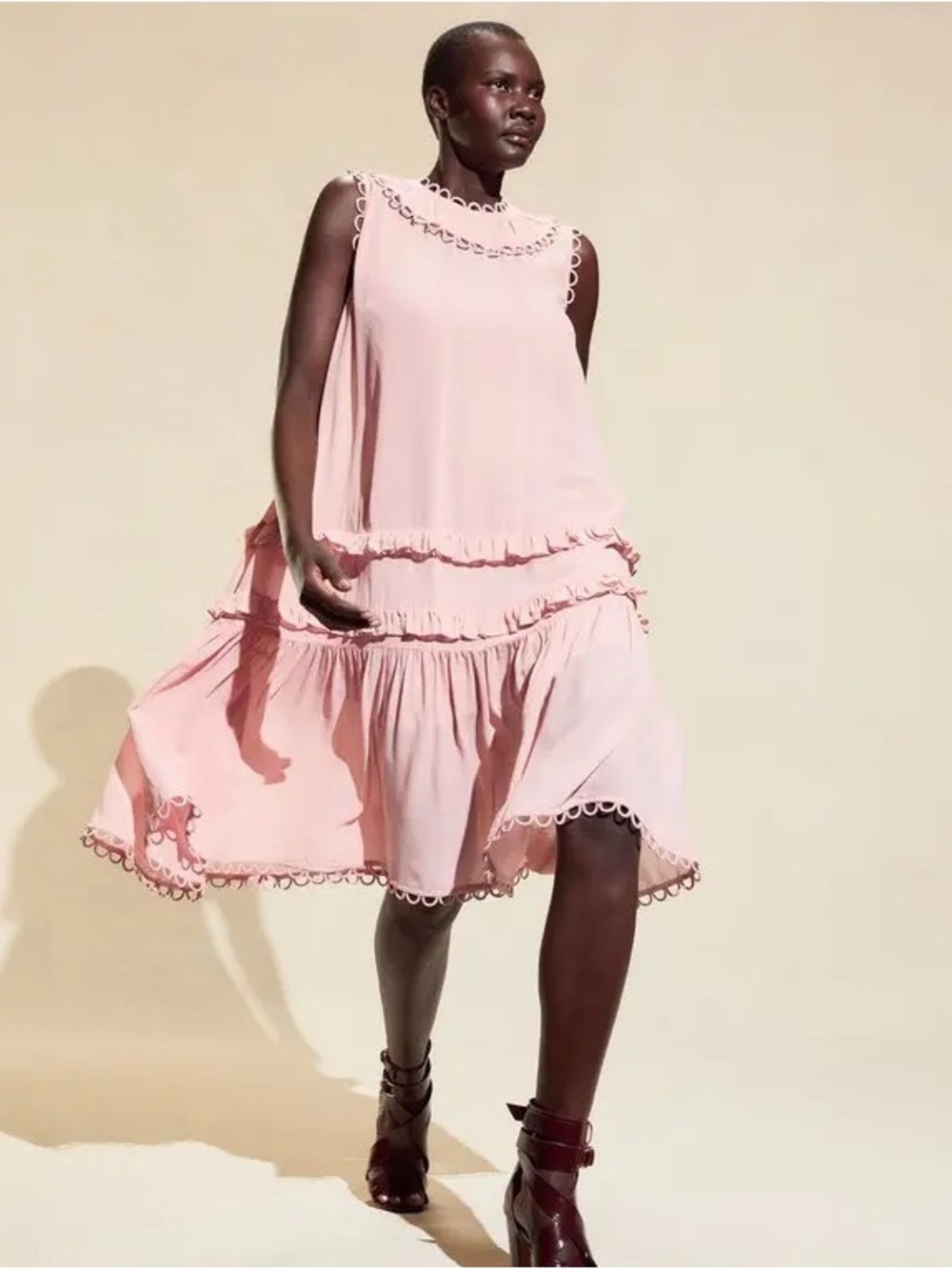 Cynthia Rowley Annabelle Sleeveless Midi Dress, Pink